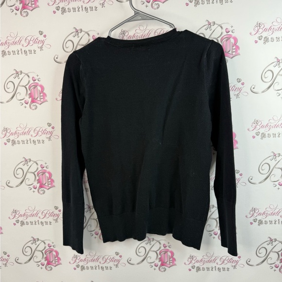 Calvin Klein sweater studded rhinestone logo detail Classic Black Pullover - Picture 2 of 9